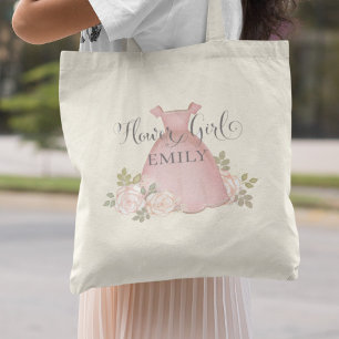 Elegant Flower Girl Modern  Blommigt Rosa Tygkasse
