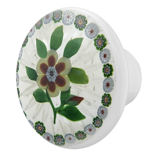 Elegant Flower Gräns Grönt White Buds Victorian Knopp (Höger)