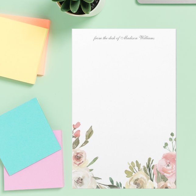 Elegant Flower Gräns Personlig Bröllop Brevpapper (Skapare uppladdad)