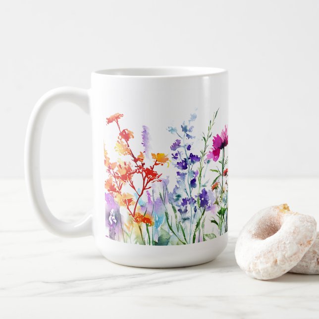Elegant Flower Mönster Gift 🌿 kaffe mugg 15 oz (Med munk)