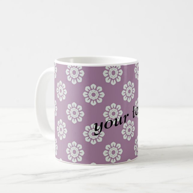 Elegant Flower Mönster Kaffemugg (Framsida vänster)