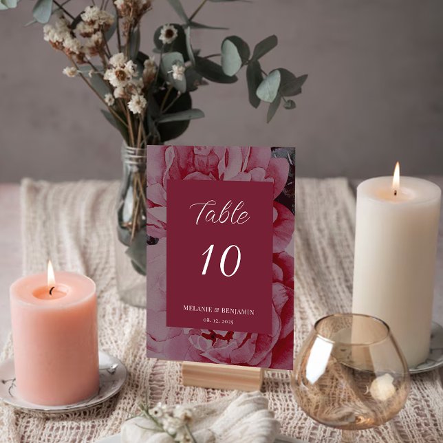 Elegant Flower Personlig Bröllop Bordsnummer (Elegant Flower Personalized Wedding Table Number)