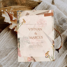 Elegant Flower Plant Struktur Möhippa Party Inbjudningar