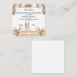 Elegant flower summer wedding tilläggskort