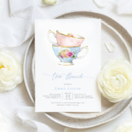 Elegant Flower Tea Kopp med Flowers Tea Brunch Inbjudningar