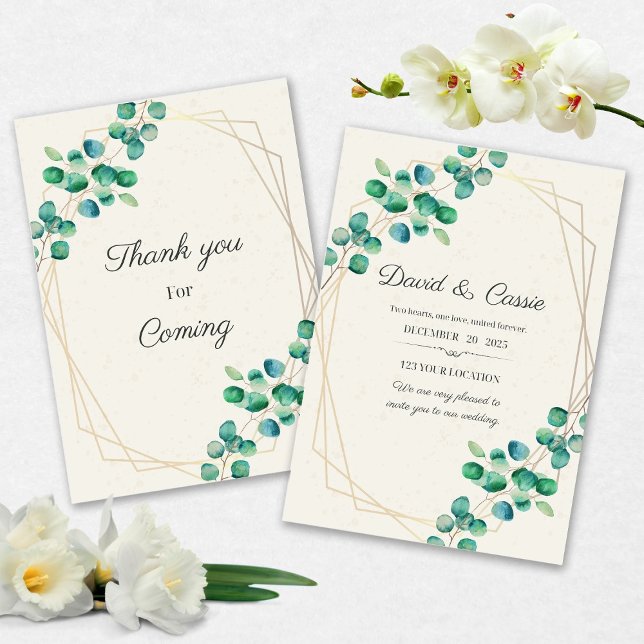 Elegant Flower Wedding Invitation Inbjudningar (Skapare uppladdad)
