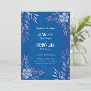 Elegant Flowers and Löv Ornaments for Bröllop Inbjudningar
