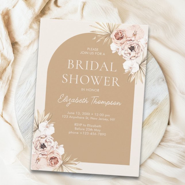 Elegant Flowers Boho Bridal Shower Inbjudningar (Skapare uppladdad)