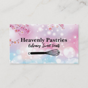 Elegant Flowers Boke Whisk-Logotyp Visitkort