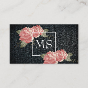 Elegant Flowers/Fabric Struktur Visitkort