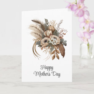 Elegant Flowers Foliage and Feathers Mors dag Kort