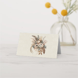 Elegant Flowers Foliage and Feathers Placeringskort