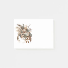 Elegant Flowers Foliage and Feathers Post-it Block