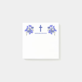 Elegant Flowers Kor Christian Personlig Post-it Block