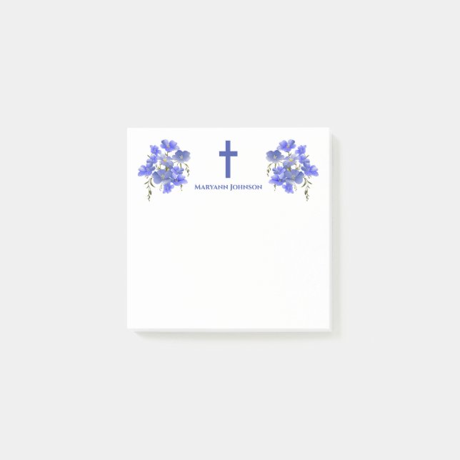 Elegant Flowers Kor Christian Personlig Post-it Block (Framsida)