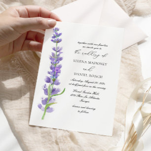 Elegant Flowers Lavender Bröllop Inbjudningar