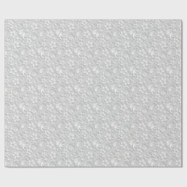 Elegant flowers light grey wrapping paper roll presentpapper