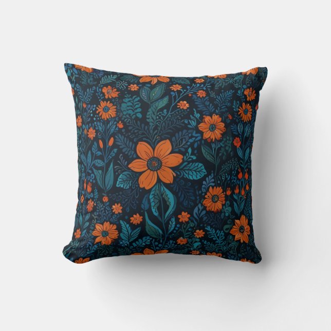Elegant Flowers Mönster Cushion Kudde (Framsida)