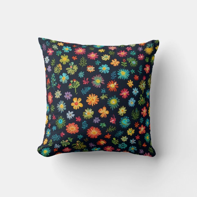 Elegant Flowers Mönster Cushion Kudde (Framsida)