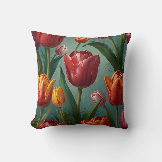 Elegant Flowers Mönster Cushion Kudde (Framsida)