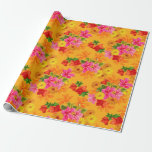 Elegant Flowers på Orange Presentpapper<br><div class="desc">Blommigt buketter orange som är papper för möhippor,  bröllop,  födelsedagar eller andra speciella tillfällen.</div>