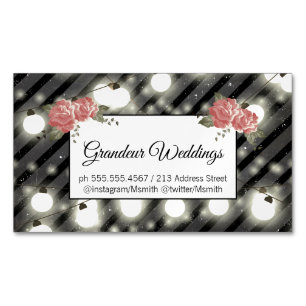 Elegant Flowers / Specklad Chalk / Nattens Ljus Magnetiska Visitkort