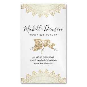 Elegant Flowers / Specklad Chalk / Nattens Ljus Magnetiska Visitkort