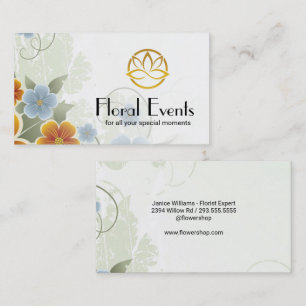 Elegant Flowers Stiliserad blomma, Logotyp Visitkort