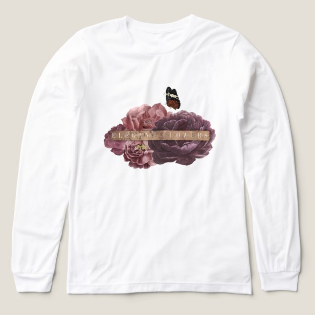 Elegant Flowers Tema T Shirt (Design framsida)