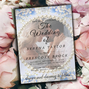 Elegant Flowers Vellum Overlay Wedding bjudande Inbjudningar