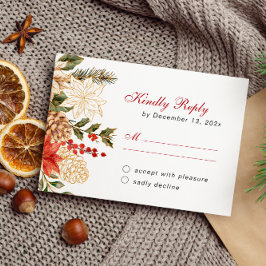 Elegant Flowers Winter Wedding OSA Kort