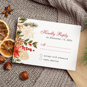 Elegant Flowers Winter Wedding OSA Kort