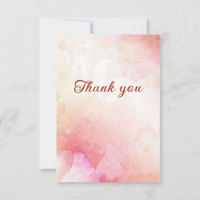 Elegant flowery pink abstract tack kort (Framsida)