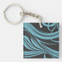 Elegant Flowing Linjer i Turquise on Black