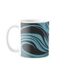 Elegant Flowing Linjer i Turquise on Black