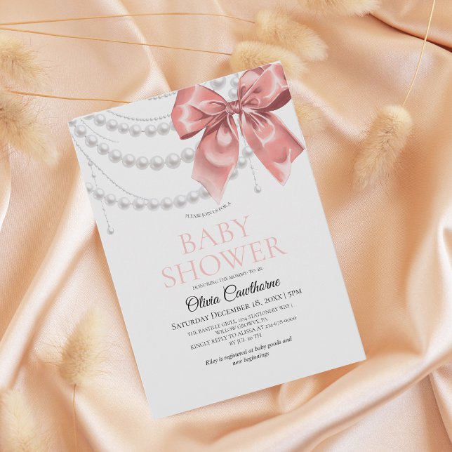 Elegant Fluffig Babyshower för Flickor Inbjudningar (Skapare uppladdad)