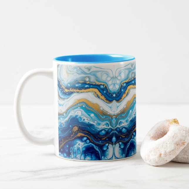 Elegant Fluid Art Decorative Kaffe koppar Abstrakt (Med munk)