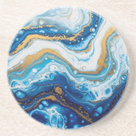 Elegant Fluid Art Decorative Tiles - Abstrakt Blue Underlägg