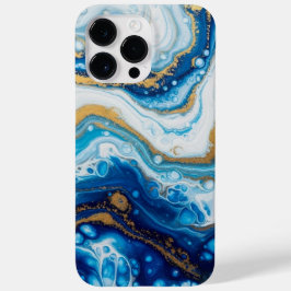 Elegant Fluid Art iPhone 16 Fodral - Abstrakt Blue
