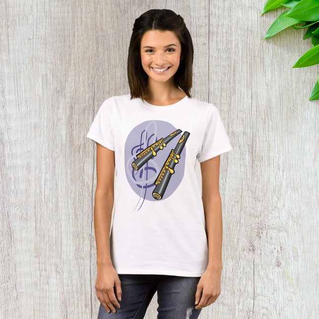 Elegant Flute Duet Music Instrument T Shirt (Skapare uppladdad)