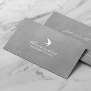 Elegant Flyg Sväljer Brushed Silver Visitkort