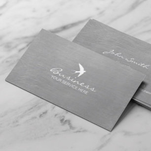 Elegant Flygande Sväljer borstad Silver Visitkort