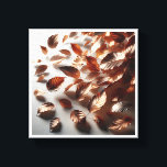 Elegant Flying Copper Leaves - Modern Metallic Aut Canvastryck<br><div class="desc">A stunning contemporary abstract featuring a dynamic flurry of metallic copper and bronze leaves caught in a gentle breeze. The high-detail textures and radiant metallic finish create a sense of elegant motion against a clean, neutral background. Ideal for modern living rooms, autumn-themed decor, or as a sophisticated statement piece in...</div>