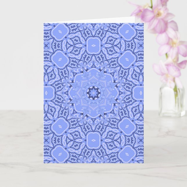 Elegant flytande geometrisk mandala-konst kort (Orkide)