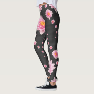Elegant Flytande Rosa Lotus Flowers Leggings