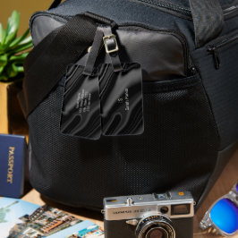 Elegant flytande svart akryl bagagetikett bagagebricka