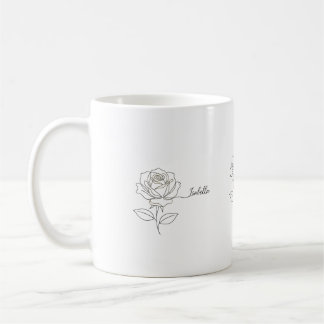 Elegant Födelseblomma Kaffe Mugg - Personlig Namn