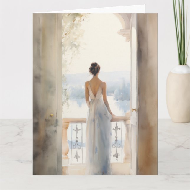 Elegant födelsedag vid sjön kort (Framsida)