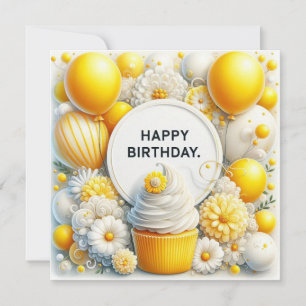 Elegant födelsedags Cupcake Grattis-kort Julkort