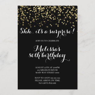 Elegant Födelsedagsfest Glitter-konfetti Inbjudningar